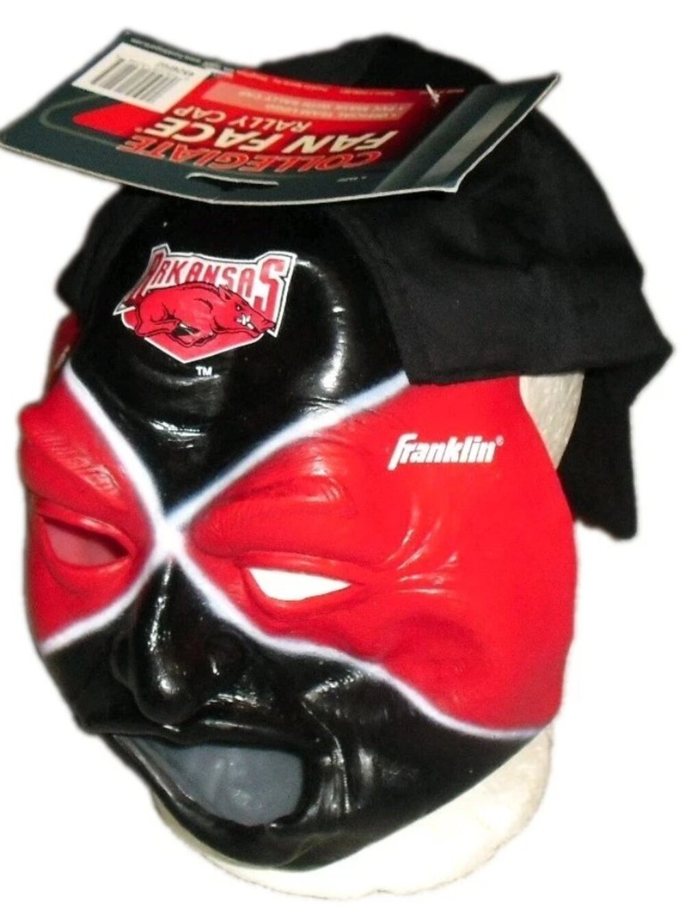 Arkansas Razorbacks Fan Face Mask Rally Party Cap hat Vintage 90s Franklin Ncaa